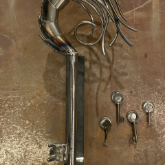 KEY for MOVIEMENTO cinema | 2023 | 45 x 25 x 7 cm  | steel | SOLD, kino Moviemento, Berlin