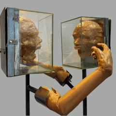 UNTITLED | 2025 | steel, worbla, repurposed glass boxes | 165x70x60cm 